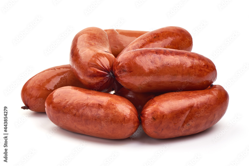 Smoked German Sausages, isolated on white background. Smoked German Sausages, isolated on white background.