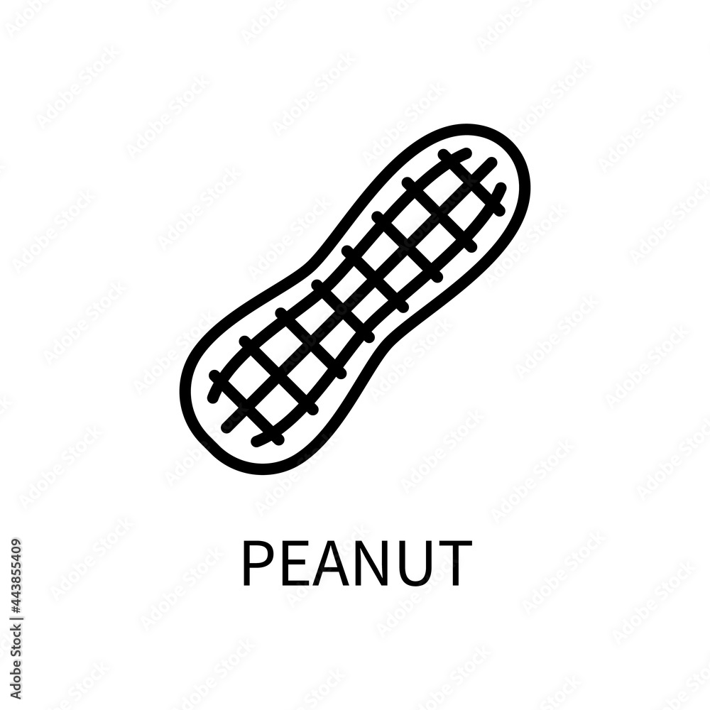Peanut Line Icon Is In A Simple Style. Vector sign in a simple style isolated on a white background. Original size 64x64 pixels. Peanut Line Icon Is In A Simple Style. Vector sign in a simple style isolated on a white background. Original size 64x64 pixels.