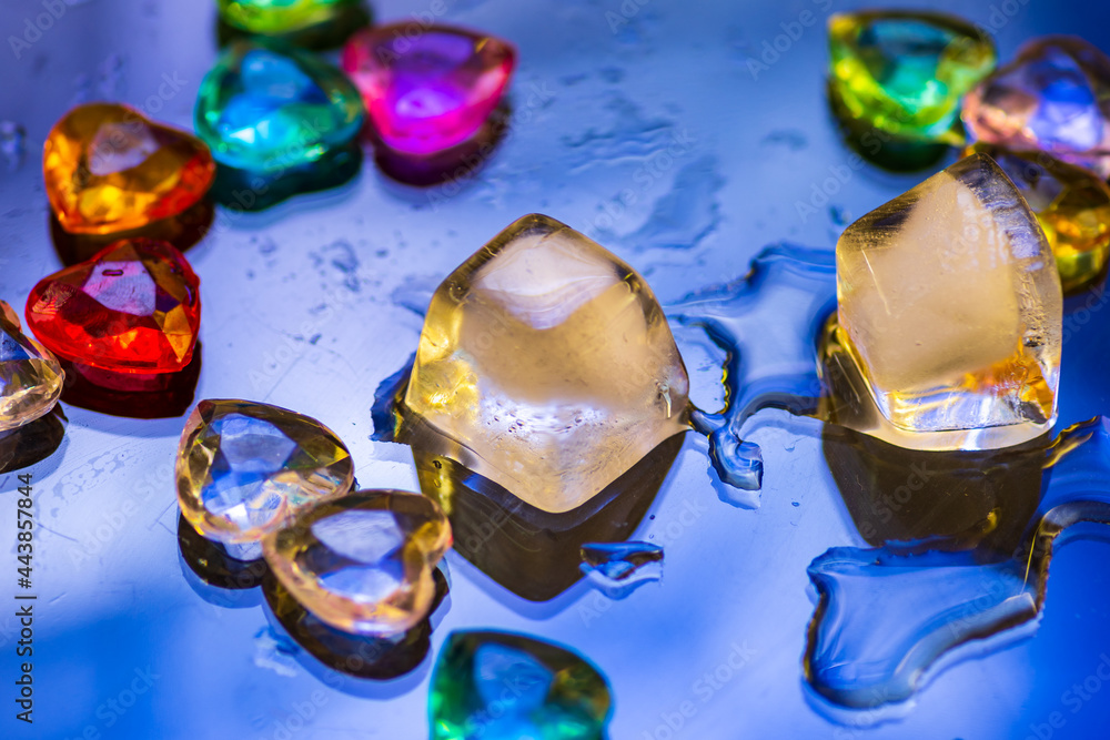 ice cubes and gems