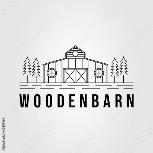 farmhouse, stable, and barn outline logo vector illustration design