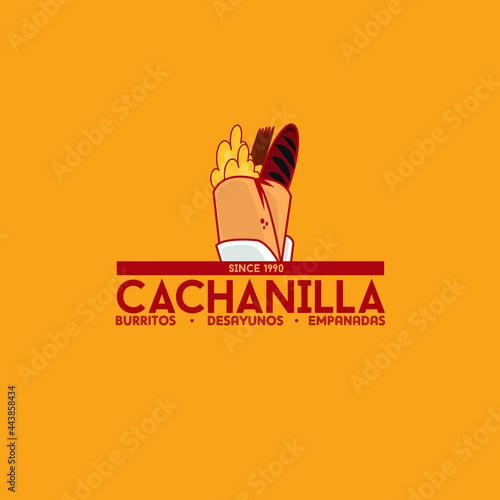 Mexican burrito restaurant logo vector