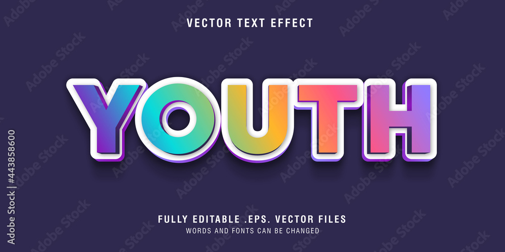 Youth text style effect editable vector Youth text style effect editable vector