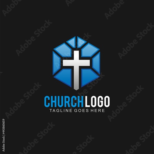 Cross logo for church design template or icon cross for christian community 