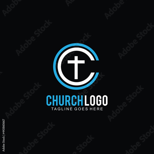 Cross logo for church design template or icon cross for christian community 