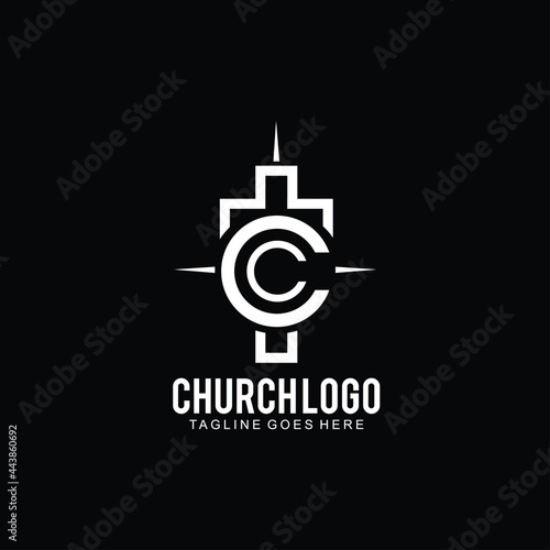 Cross logo for church design template or icon cross for christian community 