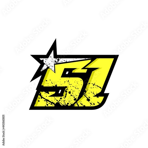 Simple Star Racing Number 51