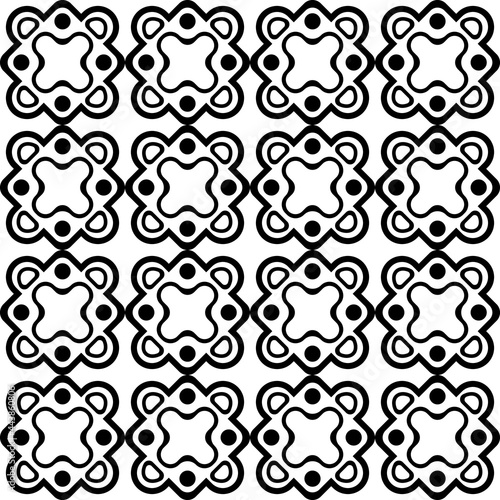 Black rhombs seamless ornament. Vector black interesting tiles sample.