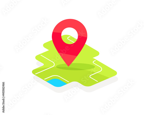 Geotag on the map. Geolocation. Vector flat abstract city map. Pin pointer. Geotag marker.