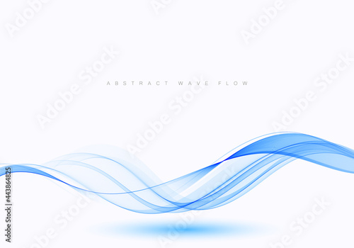 Abstract blue wave vector background Blue wave flow