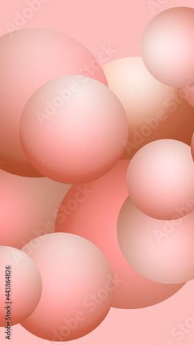Background for phone with balloons. pink marshmallow background. Abstract background with spheres