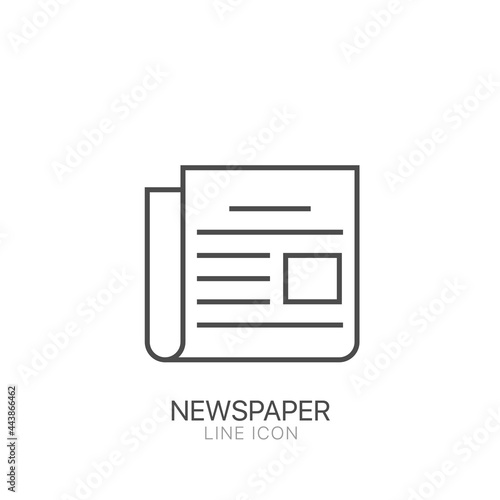 Newspaper outline vector icon. Editable stroke News sign