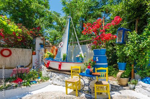 Fototapeta Naklejka Na Ścianę i Meble -  Beautiful street view in Kos Island. Kos Island is populer tourist destination in Greece.