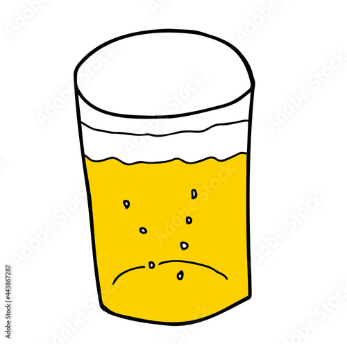 グラスに注いだビール（または発泡酒）のイラスト