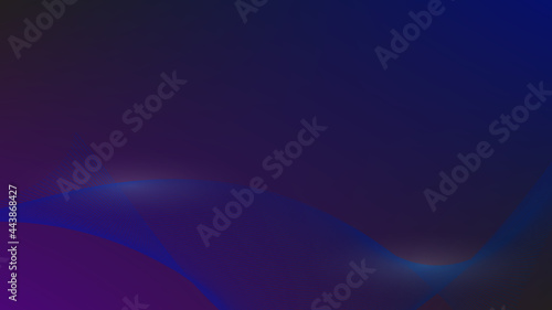 abstract line wave with lighting effect on blue gradient color background with copy space for technology and futuristic element design