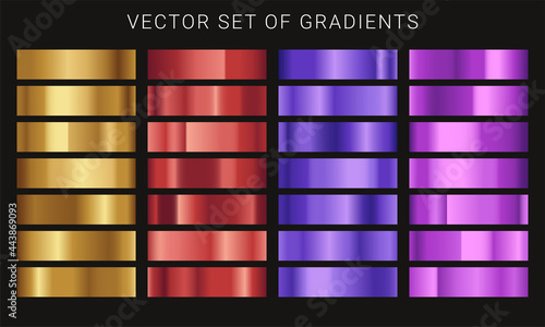Set of different metallic gradients