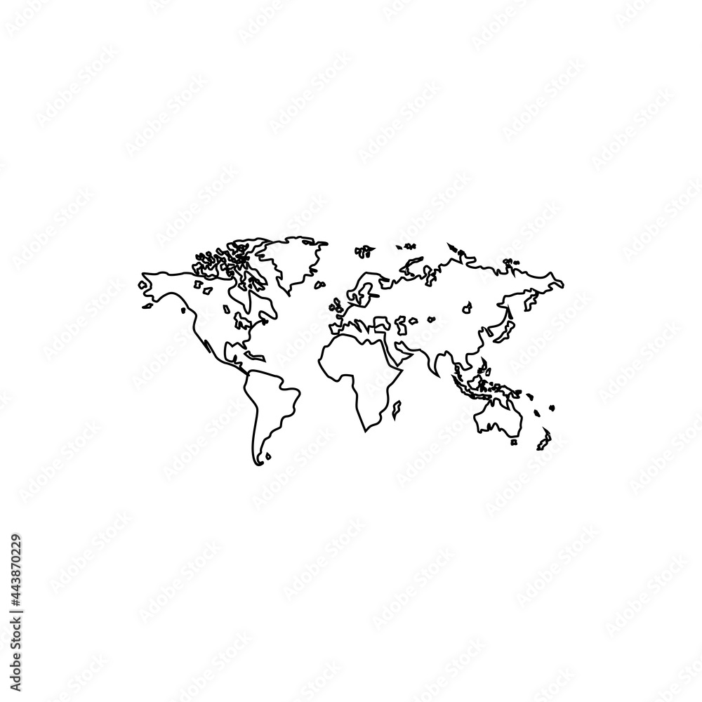 World Map Vector Isolated On White Background Flat Earth Gray Map world-map-vector-isolated-on-white-background-flat-earth-gray-map