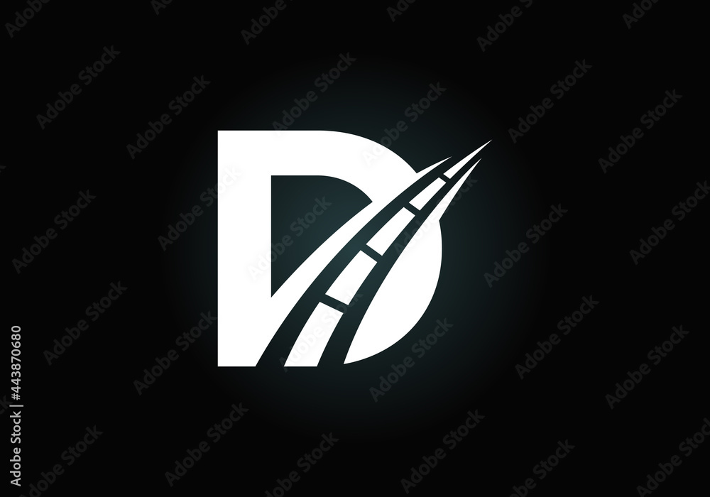 Letter D with road logo sing. The creative design concept for highway ...