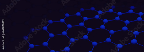 化学の鎖状抽象背景 コンピューターウイルス 粒子の未来的なサイバー背景 3Dレンダリング © comawari