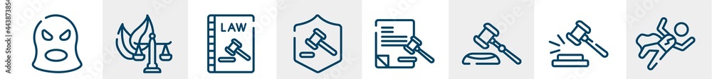 law and justice line icons such as balaclava, environmental law, constitutional law, defense, legal paper, crime scene outline vector sign. symbol, logo illustration. linear style icons set. pixel law and justice line icons such as balaclava, environmental law, constitutional law, defense, legal paper, crime scene outline vector sign. symbol, logo illustration. linear style icons set. pixel