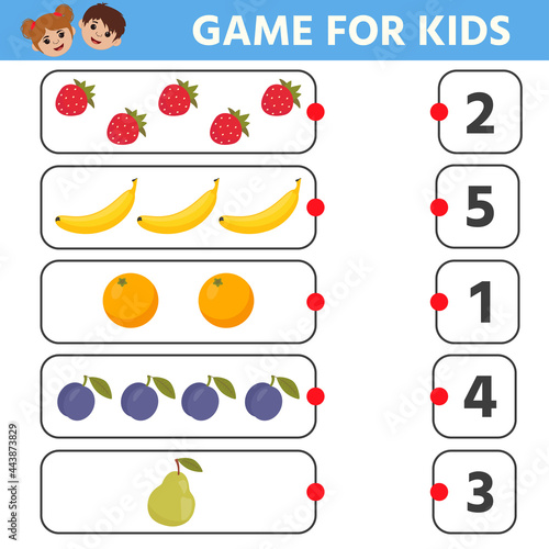 Education logic game for preschool kids. Find extra object in sequence row. Fruits. Vector illustration