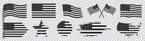 usa flag icons set, United States of America flag, Vector illustration