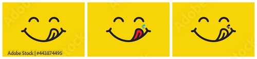 Yummy Face smile icon. delicious emoji, Vector illustration photo
