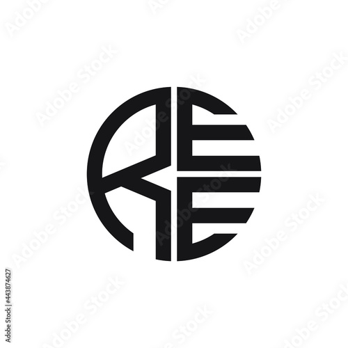 REE logo REE icon REE vector REE monogram REE letter REE minimalist REE triangle REE hexagon Circle Unique modern flat abstract logo design 