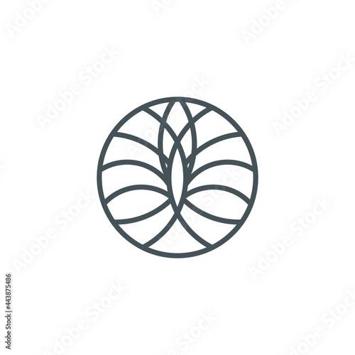 tree logo illustration logo template. Line style logo template.