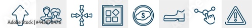 line icons such as arrow up, couple, point, apps, skype, danger outline vector sign. symbol, logo illustration. linear style icons set. pixel perfect vector graphics.