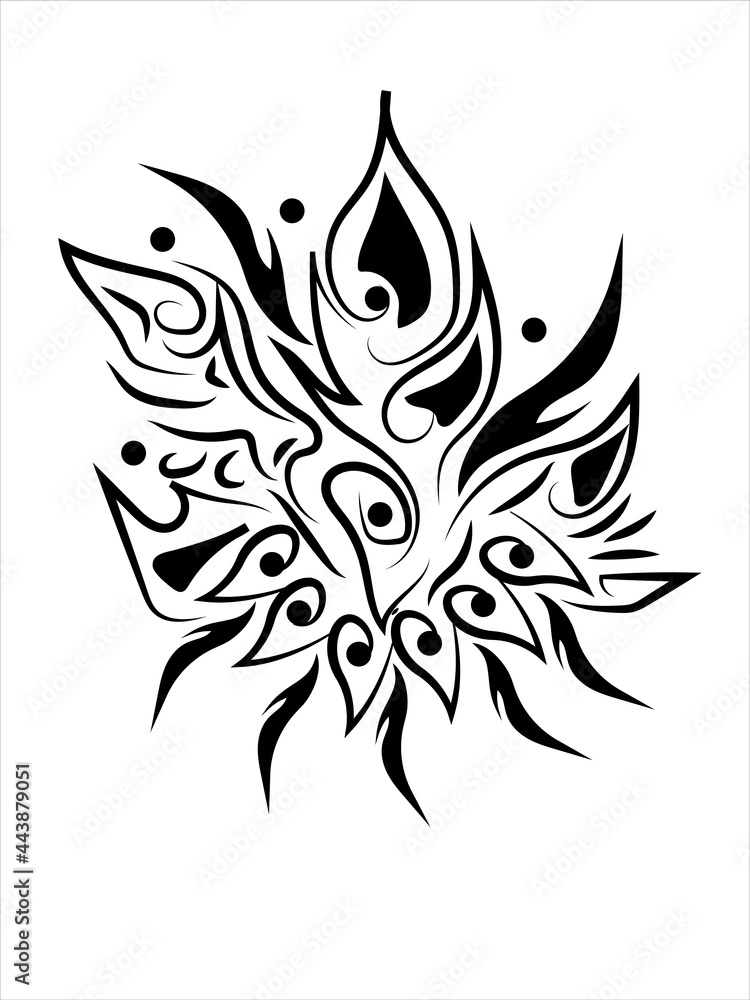 black and white tattoo design coloring page, Stock Vector | Adobe Stock