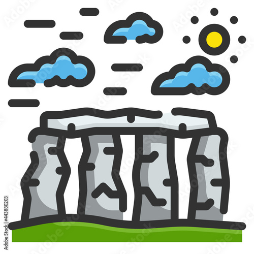 stonehenge line icon