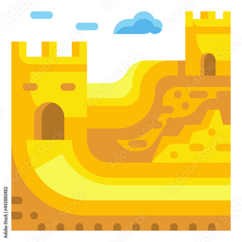 great wall flat icon