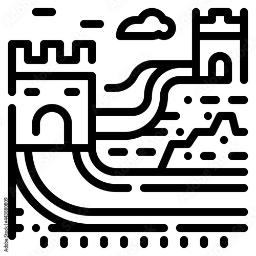 great wall line icon