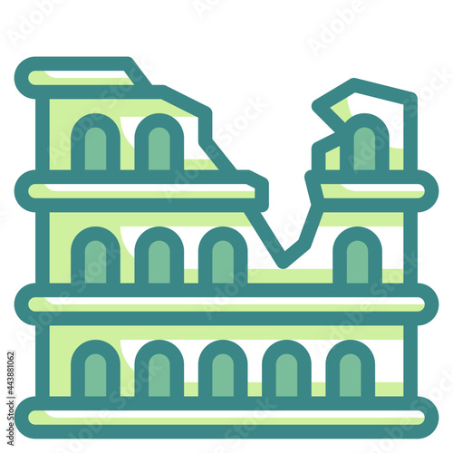 colosseum blue line icon