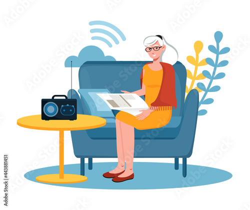 Concept of listening to music on the radio