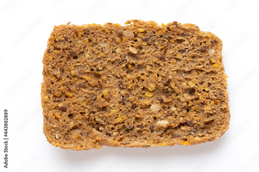 Rye bread slice on a white background. Rye bread slice on a white background.