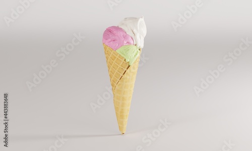 Tasty icecream only one white background