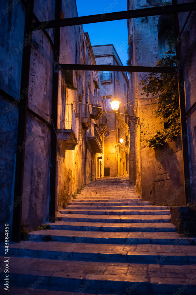 Taranto old city streets at night