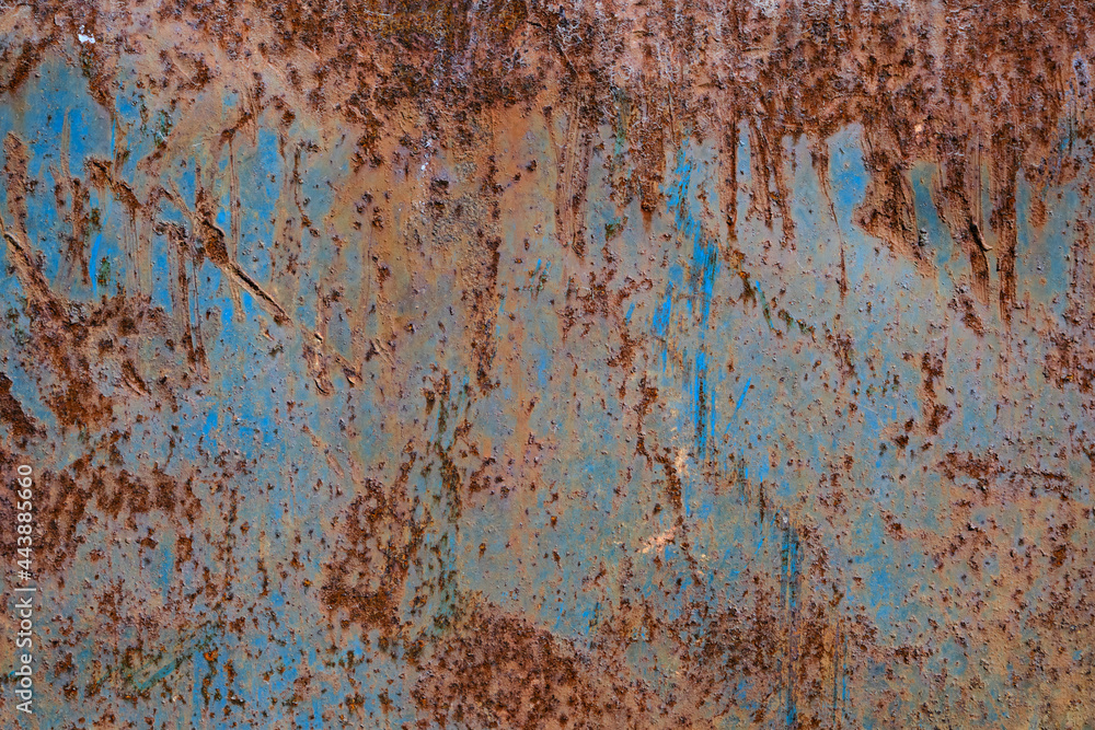 Blue corroded metal texture