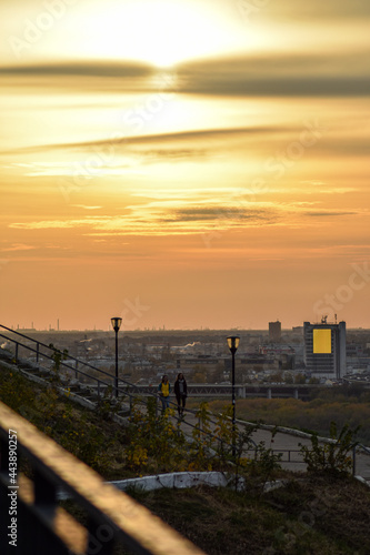 yellow sunset in Nizhny Novgorod