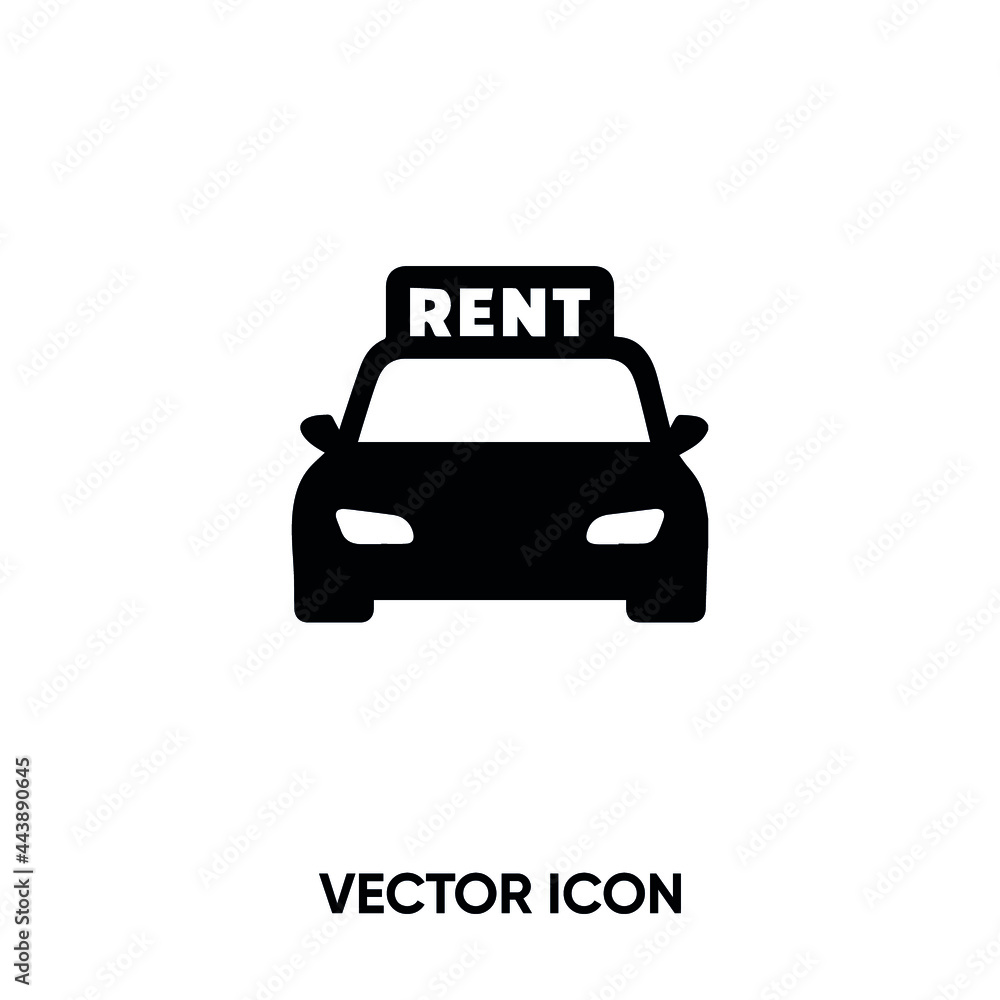 Rent a car vector icon . Modern, simple flat vector illustration for website or mobile app.Rent carsymbol, logo illustration. Pixel perfect vector graphics Rent a car vector icon . Modern, simple flat vector illustration for website or mobile app.Rent carsymbol, logo illustration. Pixel perfect vector graphics