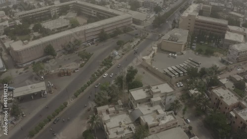 Top Aerial View of Islamia College Karachi - Flat Left Dolly  photo