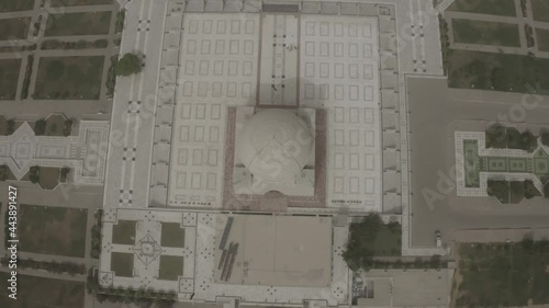 Top Aerial View of Mazar-e-Quaid Mausoleum Karachi - Flat - Reveal  photo