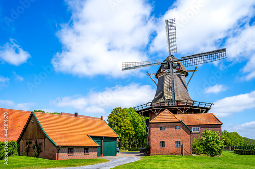 Mühle in Edewecht, Gallerieholländer, Niedersachsen, Deutschland 