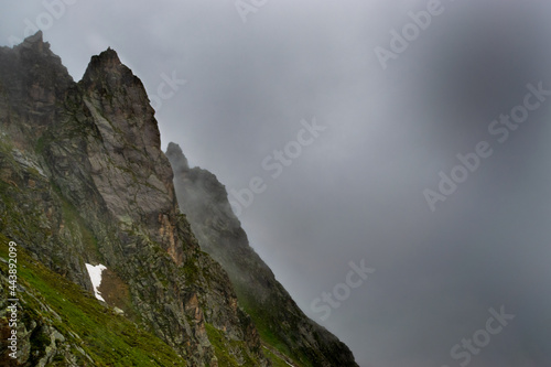 alpin landscape with fog (Vorarlberg, Austria)