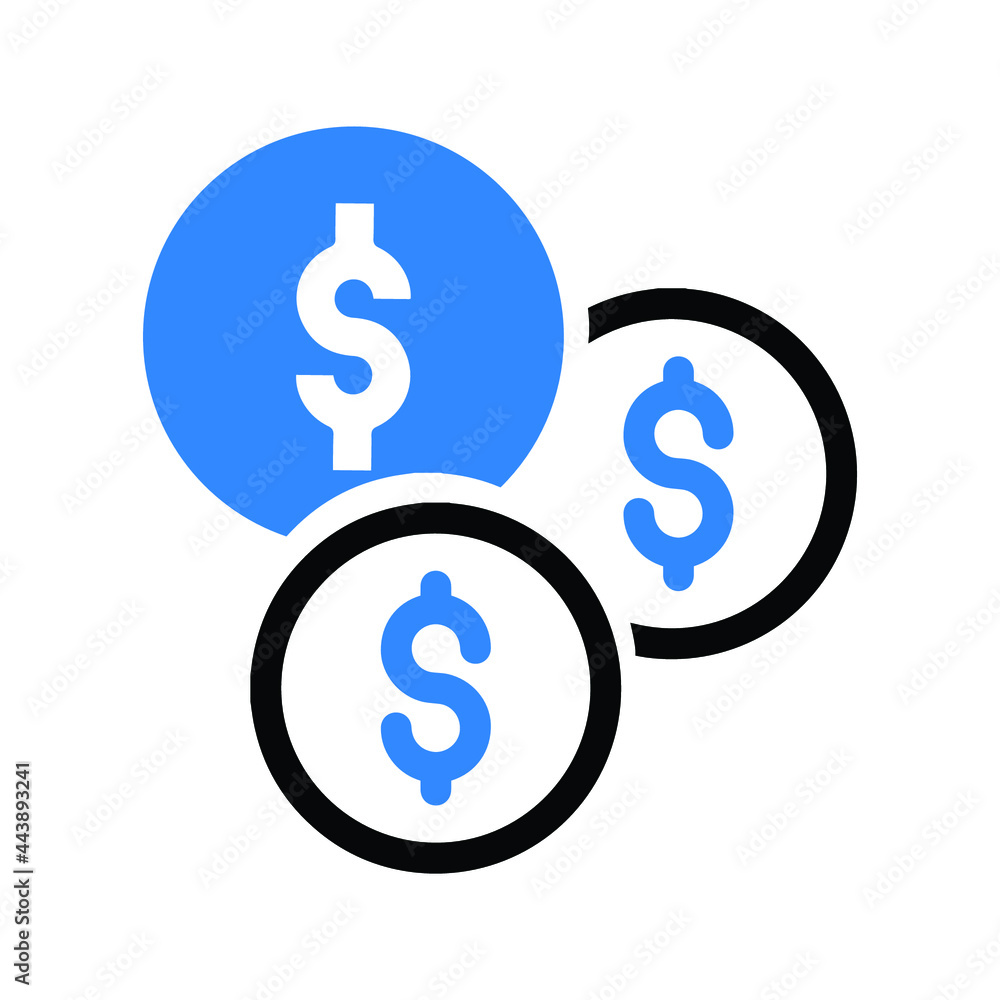 Cash, dollar, finance, money icon (Black and blue Vector illustration) Cash, dollar, finance, money icon (Black and blue Vector illustration)