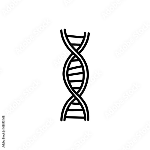 dna molecule structure doodle icon, vector color line illustration