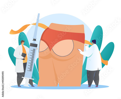Buttock plastic surgery concept