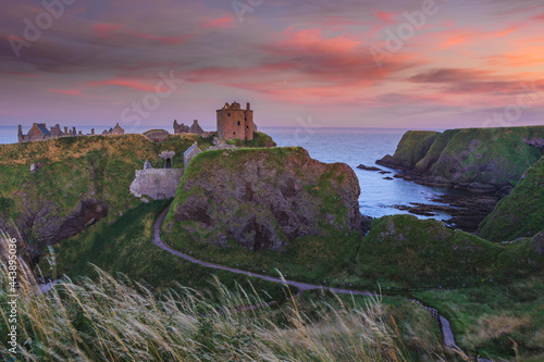 Ruins of Dunottar castle on a cliff, on the north east coast of Scotland, Stonehaven, Aberdeen, United Kingdom © EyesTravelling