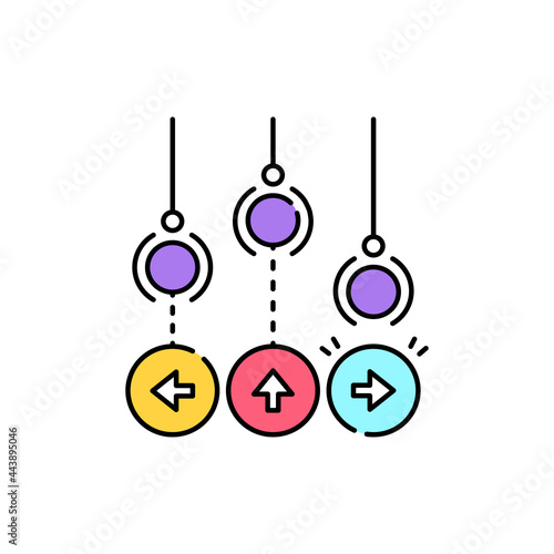Music Rhythm game olor line icon. Computer games genres. Pictogram for web page, mobile app, promo.